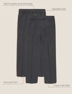 M&S Collection 2pk Girls' Slim Leg School Trousers (2-18 Yrs) -Cheap School Uniform Store SD 04 T76 1425 T0 X EC 90