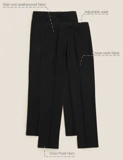 M&S Collection 2pk Girls' Skinny Leg School Trousers (2-18 Yrs) -Cheap School Uniform Store SD 04 T76 1426 Y0 X EC 90