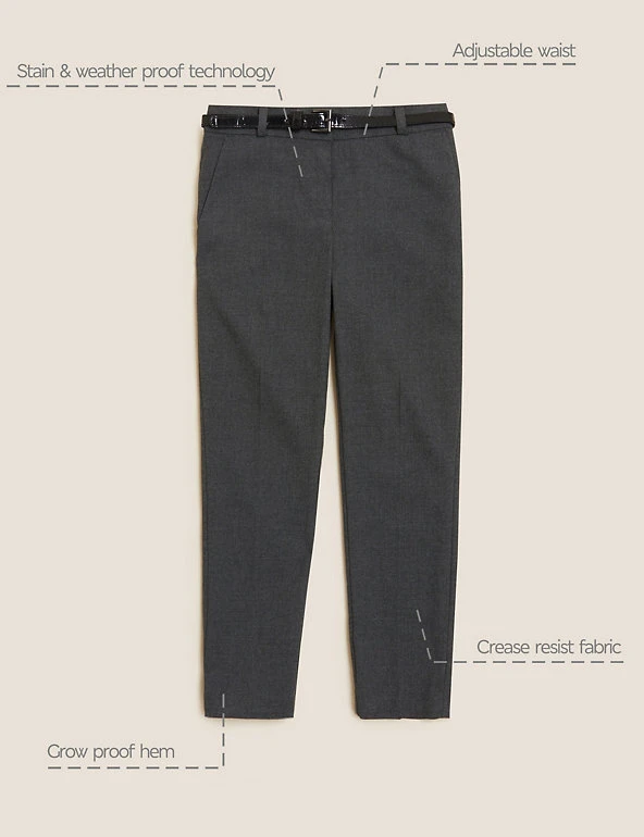Girls' Skinny Leg Belted School Trousers (2-18 Yrs) M&S Collection Girls' Skinny Leg Belted School Trousers (2-18 Yrs) -Cheap School Uniform Store SD 04 T76 1428 T0 X EC 90