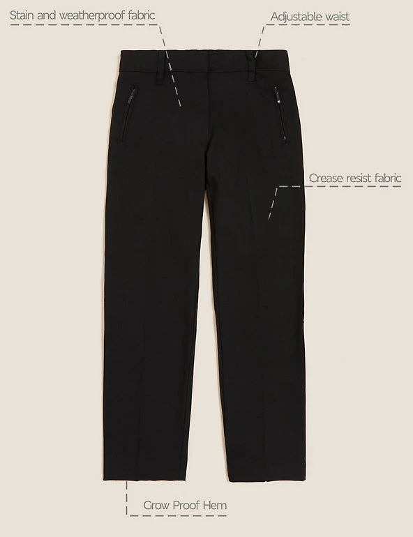 M&S Collection Girls' Slim Leg Regular Fit School Trousers (2-18 Yrs) 4 M&S Collection Girls' Slim Leg Regular Fit School Trousers (2-18 Yrs) - Image 2