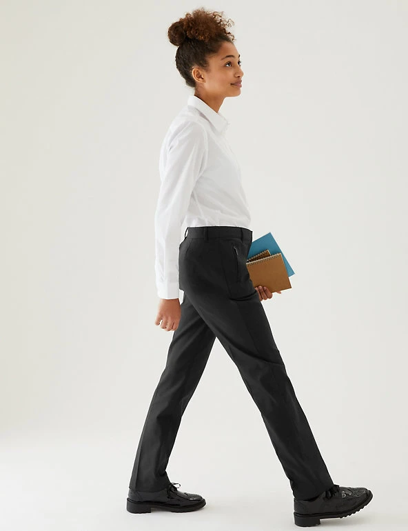 M&S Collection Girls' Slim Leg Slim Fit School Trousers (2-18 Yrs) 3 M&S Collection Girls' Slim Leg Slim Fit School Trousers (2-18 Yrs)