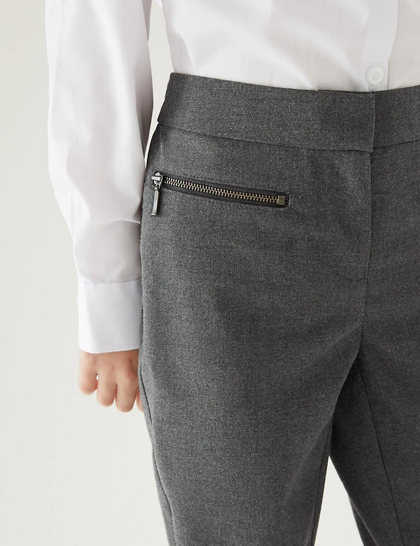 Girls' Super Skinny Zip School Trousers (2-18 Yrs) M&S Collection Girls' Super Skinny Zip School Trousers (2-18 Yrs) -Cheap School Uniform Store SD 04 T76 1433 T0 X EC 4