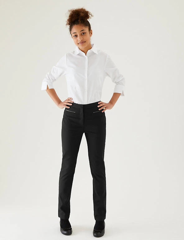 Girls' Super Skinny Zip School Trousers (2-18 Yrs) M&S Collection Girls' Super Skinny Zip School Trousers (2-18 Yrs) -Cheap School Uniform Store SD 04 T76 1433 Y0 X EC 0