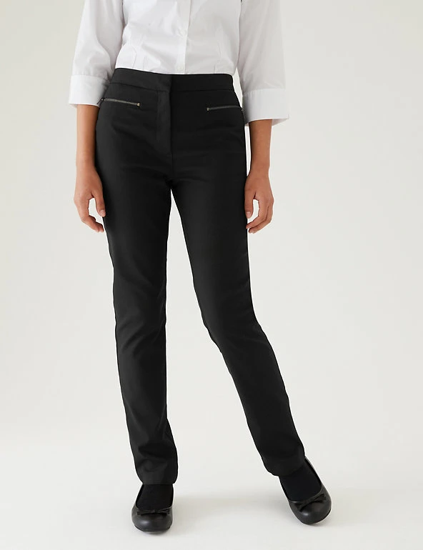 Girls' Super Skinny Zip School Trousers (2-18 Yrs) M&S Collection Girls' Super Skinny Zip School Trousers (2-18 Yrs) -Cheap School Uniform Store SD 04 T76 1433 Y0 X EC 1