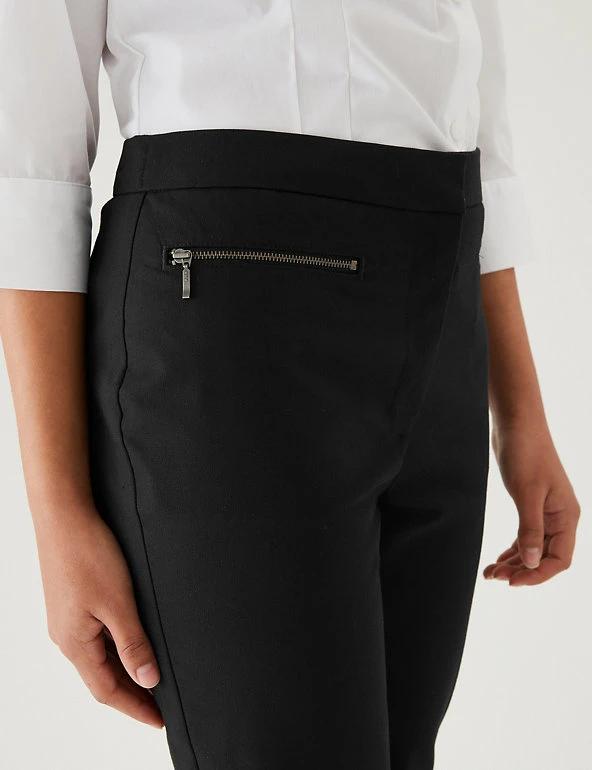 Girls' Super Skinny Zip School Trousers (2-18 Yrs) M&S Collection Girls' Super Skinny Zip School Trousers (2-18 Yrs) -Cheap School Uniform Store SD 04 T76 1433 Y0 X EC 4