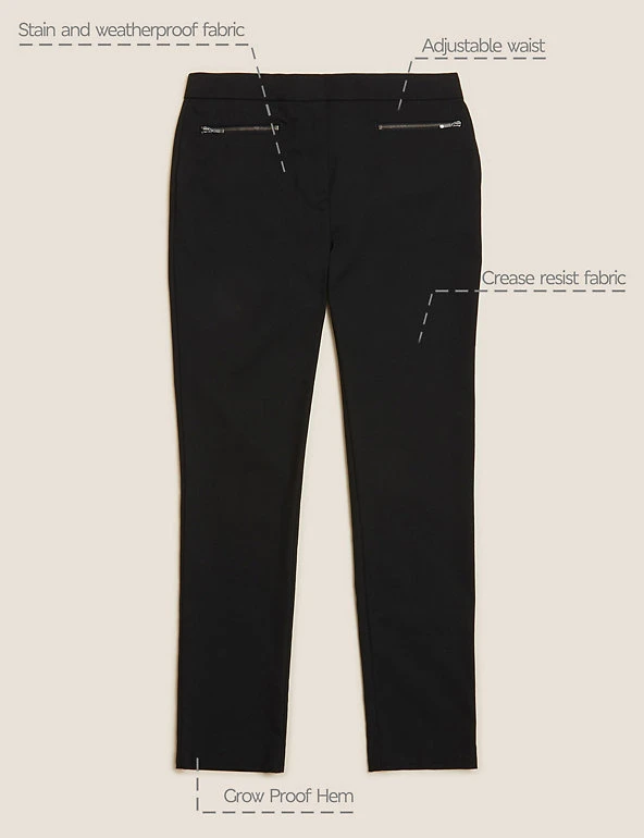 Girls' Super Skinny Zip School Trousers (2-18 Yrs) M&S Collection Girls' Super Skinny Zip School Trousers (2-18 Yrs) -Cheap School Uniform Store SD 04 T76 1433 Y0 X EC 90