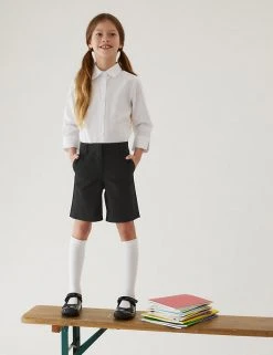 M&S Collection School 2pk Girls' Slim Leg Shorts (2-16 Yrs) 8 M&S Collection School 2pk Girls' Slim Leg Shorts (2-16 Yrs) -Cheap School Uniform Store SD 04 T76 1435 Y0 X EC 0