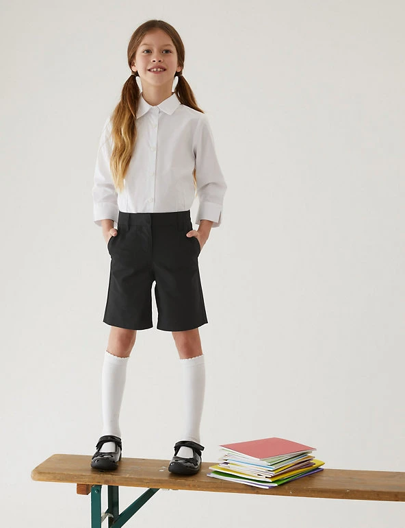 School 2pk Girls' Slim Leg Shorts (2-16 Yrs) M&S Collection School 2pk Girls' Slim Leg Shorts (2-16 Yrs) -Cheap School Uniform Store SD 04 T76 1435 Y0 X EC 0