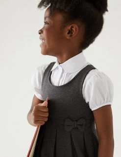 M&S Collection Dresses Girls' Cotton Knitted School Pinafore (2-12 Yrs) -Cheap School Uniform Store SD 04 T76 1729 T0 X EC 1
