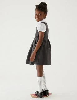 M&S Collection Dresses Girls' Cotton Knitted School Pinafore (2-12 Yrs) -Cheap School Uniform Store SD 04 T76 1729 T0 X EC 2