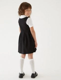 M&S Collection Dresses Girls' Cotton Knitted School Pinafore (2-12 Yrs) -Cheap School Uniform Store SD 04 T76 1729 Y0 X EC 2