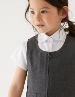 M&S Collection Dresses Girls' Plus Fit Pleated School Pinafore (2-12 Yrs) -Cheap School Uniform Store SD 04 T76 1751P T0 X EC 1