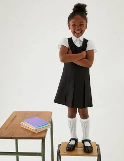 M&S Collection Dresses Girls' Permanent Pleats School Pinafore (2-12 Yrs) -Cheap School Uniform Store SD 04 T76 1752 Y0 X EC 0
