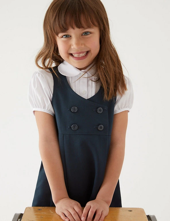 Girls' Permanent Pleats School Pinafore (2-12 Yrs) M&S Collection Dresses Girls' Permanent Pleats School Pinafore (2-12 Yrs) -Cheap School Uniform Store SD 04 T76 1755 F0 X EC 1