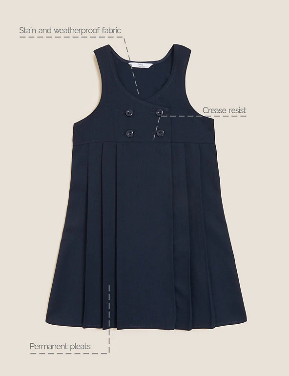 Girls' Permanent Pleats School Pinafore (2-12 Yrs) M&S Collection Dresses Girls' Permanent Pleats School Pinafore (2-12 Yrs) -Cheap School Uniform Store SD 04 T76 1755 F0 X EC 90