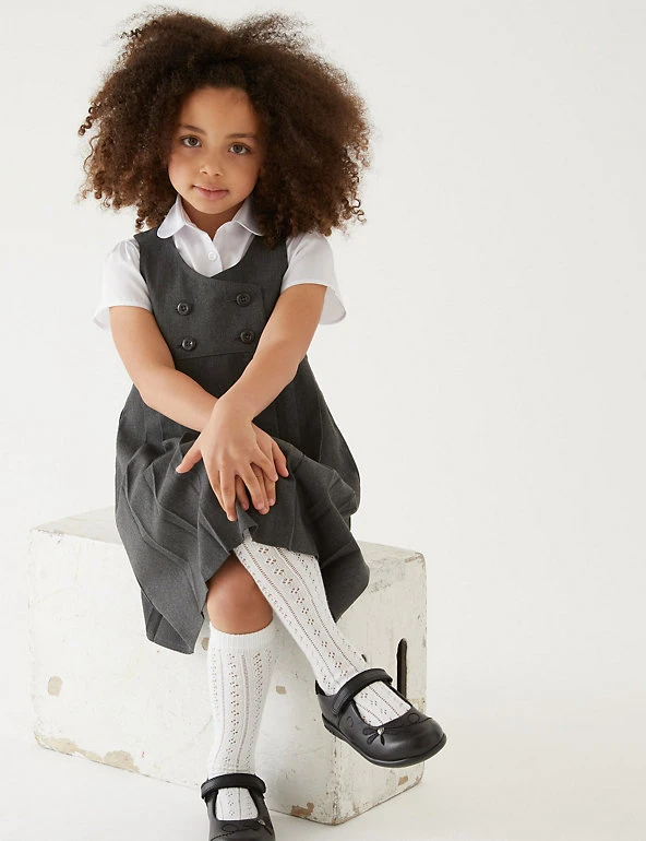 Girls' Permanent Pleats School Pinafore (2-12 Yrs) M&S Collection Dresses Girls' Permanent Pleats School Pinafore (2-12 Yrs) -Cheap School Uniform Store SD 04 T76 1755 T0 X EC 0