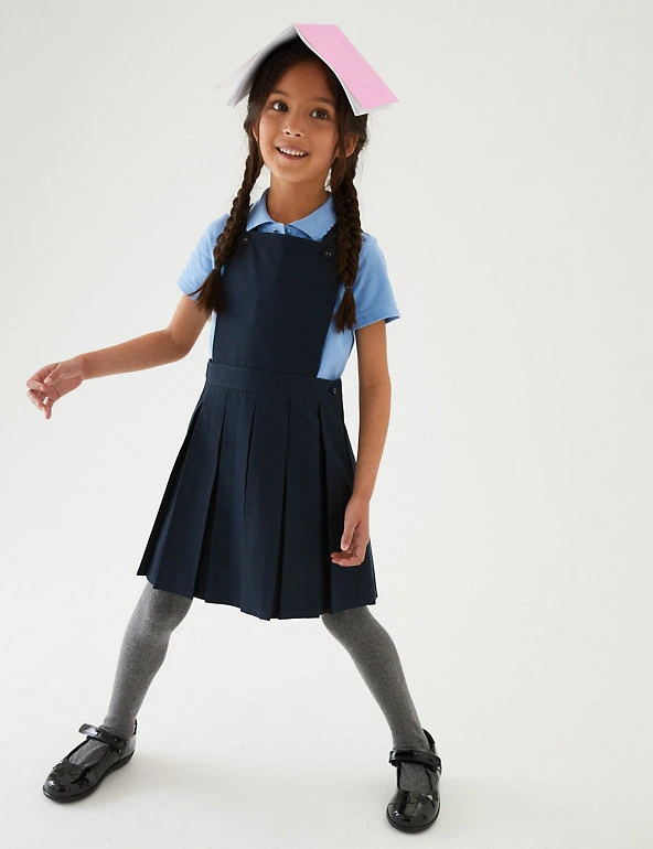 Girls' Permanent Pleats School Pinafore (2-12 Yrs) M&S Collection Dresses Girls' Permanent Pleats School Pinafore (2-12 Yrs) -Cheap School Uniform Store SD 04 T76 1756 F0 X EC 0