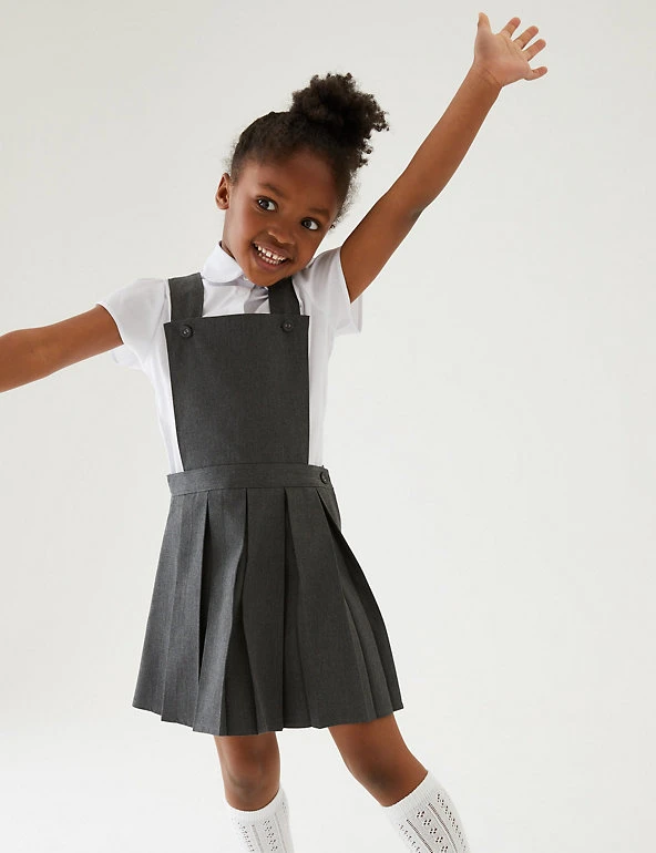 Girls' Permanent Pleats School Pinafore (2-12 Yrs) M&S Collection Dresses Girls' Permanent Pleats School Pinafore (2-12 Yrs) -Cheap School Uniform Store SD 04 T76 1756 T0 X EC 0