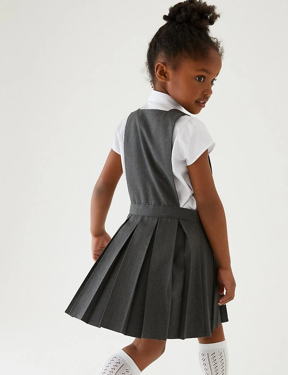 Girls' Permanent Pleats School Pinafore (2-12 Yrs) M&S Collection Dresses Girls' Permanent Pleats School Pinafore (2-12 Yrs) -Cheap School Uniform Store SD 04 T76 1756 T0 X EC 2