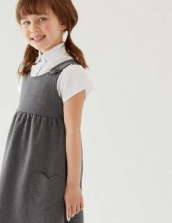 M&S Collection Dresses School Girls' Cotton Pinafore (2-12 Yrs) -Cheap School Uniform Store SD 04 T76 1773 T0 X EC 1