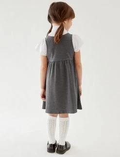 M&S Collection Dresses School Girls' Cotton Pinafore (2-12 Yrs) -Cheap School Uniform Store SD 04 T76 1773 T0 X EC 2