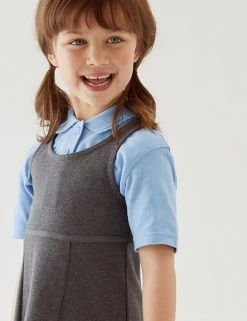 M&S Collection Dresses 2pk Girls' Cotton School Pinafores (2-12 Yrs) -Cheap School Uniform Store SD 04 T76 1778 T0 X EC 1