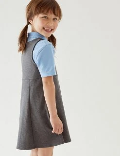 M&S Collection Dresses 2pk Girls' Cotton School Pinafores (2-12 Yrs) -Cheap School Uniform Store SD 04 T76 1778 T0 X EC 2
