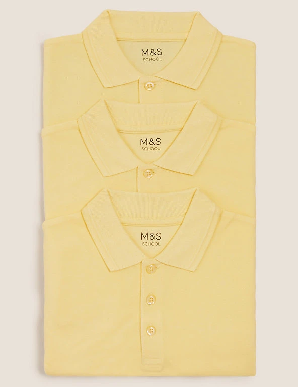 3pk Unisex Pure Cotton School Polo Shirts (2-16 Yrs) M&S Collection Polo-shirts 3pk Unisex Pure Cotton School Polo Shirts (2-16 Yrs) -Cheap School Uniform Store SD 04 T76 2051 R0 X EC 7