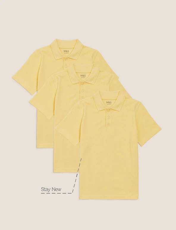 3pk Unisex Pure Cotton School Polo Shirts (2-16 Yrs) M&S Collection Polo-shirts 3pk Unisex Pure Cotton School Polo Shirts (2-16 Yrs) -Cheap School Uniform Store SD 04 T76 2051 R0 X EC 90