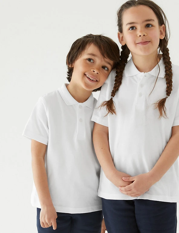 3pk Unisex Pure Cotton School Polo Shirts (2-16 Yrs) M&S Collection Polo-shirts 3pk Unisex Pure Cotton School Polo Shirts (2-16 Yrs) -Cheap School Uniform Store SD 04 T76 2051 Z0 X EC 0