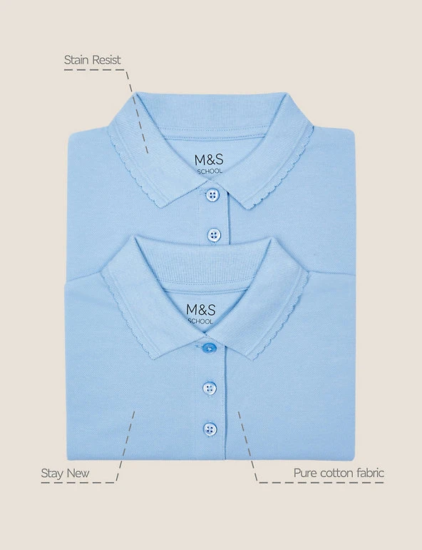 2pk Girls' Stain Resist School Polo Shirts (2-16 Yrs) M&S Collection Polo-shirts 2pk Girls' Stain Resist School Polo Shirts (2-16 Yrs) -Cheap School Uniform Store SD 04 T76 2054 E0 X EC 90