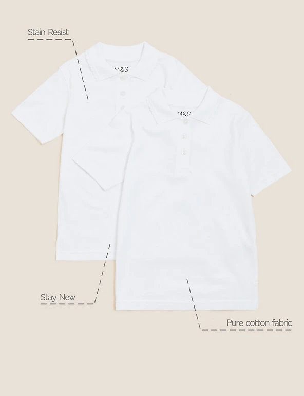 2pk Girls' Stain Resist School Polo Shirts (2-16 Yrs) M&S Collection Polo-shirts 2pk Girls' Stain Resist School Polo Shirts (2-16 Yrs) -Cheap School Uniform Store SD 04 T76 2054 Z0 X EC 90