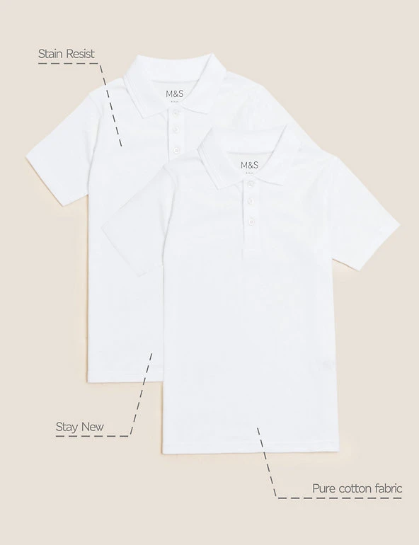 2pk Boys' Slim Fit School Polo Shirts (2-16 Yrs) M&S Collection Polo-shirts 2pk Boys' Slim Fit School Polo Shirts (2-16 Yrs) -Cheap School Uniform Store SD 04 T76 2055 Z0 X EC 90