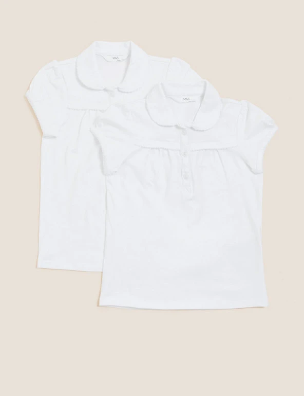 2pk Girls' Cotton Regular Fit School Polo Shirts (2-18 Yrs) M&S Collection Polo-shirts 2pk Girls' Cotton Regular Fit School Polo Shirts (2-18 Yrs) -Cheap School Uniform Store SD 04 T76 2057 Z0 X EC 90