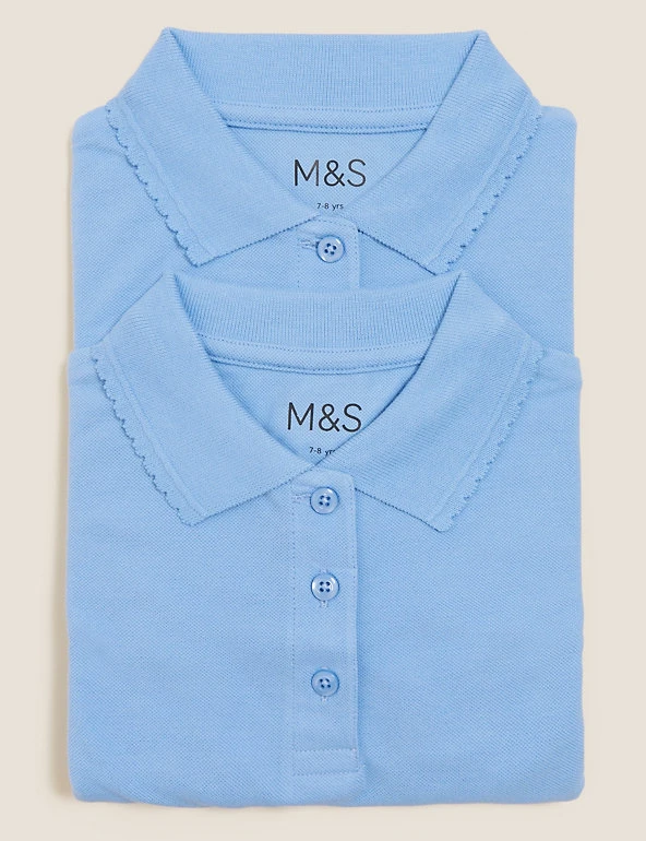 M&S Collection Polo-shirts 2pk Girls' Slim Fit School Polo Shirts (2-16 Yrs) 12 M&S Collection Polo-shirts 2pk Girls' Slim Fit School Polo Shirts (2-16 Yrs) - Image 10