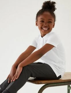 M&S Collection Polo-shirts 2pk Girls' Slim Fit School Polo Shirts (2-16 Yrs)
