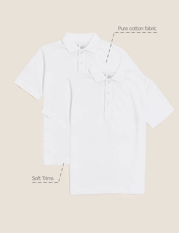 2 Pack Unisex Skin Kind™ School Polo Shirts (2-16 Yrs) M&S Collection Polo-shirts 2 Pack Unisex Skin Kind™ School Polo Shirts (2-16 Yrs) -Cheap School Uniform Store SD 04 T76 2066S Z0 X EC 90
