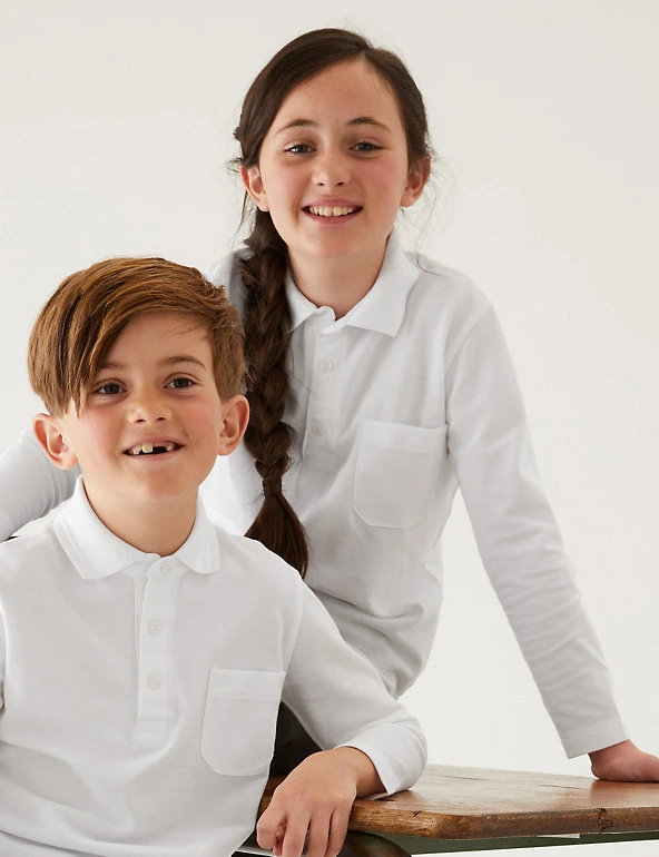 2pk Unisex Easy Dressing School Polo Shirts M&S Collection Polo-shirts 2pk Unisex Easy Dressing School Polo Shirts -Cheap School Uniform Store SD 04 T76 2081 Z0 X EC 0
