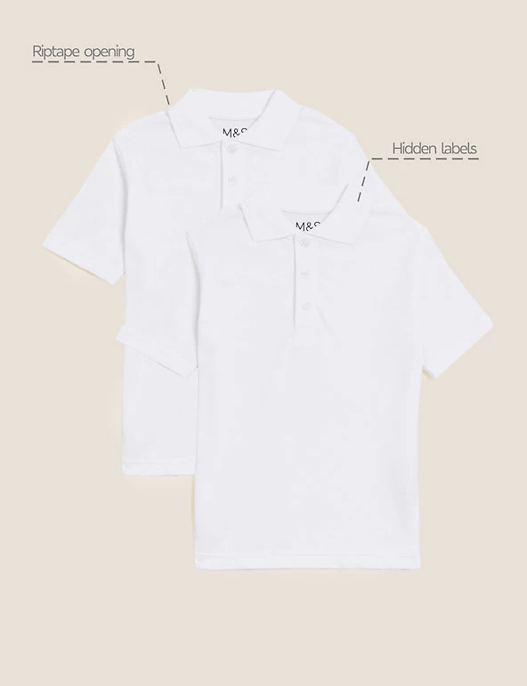 2pk Unisex Easy Dressing School Polo Shirts (3-18 Yrs) M&S Collection Polo-shirts 2pk Unisex Easy Dressing School Polo Shirts (3-18 Yrs) -Cheap School Uniform Store SD 04 T76 2084 Z0 X EC 90