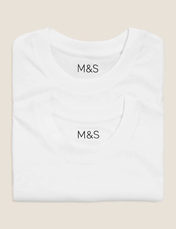 2pk Unisex Pure Cotton School T-Shirts (2-16 Yrs) M&S Collection 2pk Unisex Pure Cotton School T-Shirts (2-16 Yrs) -Cheap School Uniform Store SD 04 T76 2206 Z0 X EC 7