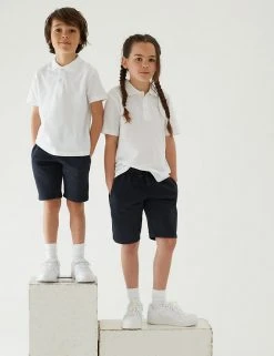 M&S Collection 2pk Unisex Sport School Shorts (2-16 Yrs)