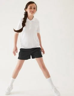 M&S Collection 2pk Unisex Pure Cotton School Shorts (2-16 Yrs) -Cheap School Uniform Store SD 04 T76 3234 Y0 X EC 1