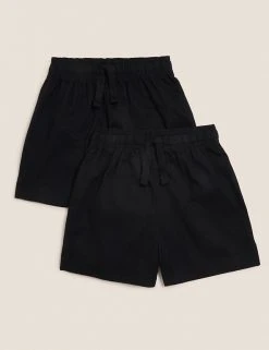 M&S Collection 2pk Unisex Pure Cotton School Shorts (2-16 Yrs) -Cheap School Uniform Store SD 04 T76 3234 Y0 X EC 90