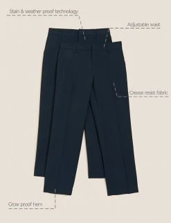 M&S Collection Boys' 2pk Slim Leg School Trousers (2-18 Yrs) 27 M&S Collection Boys' 2pk Slim Leg School Trousers (2-18 Yrs) -Cheap School Uniform Store SD 04 T76 3643 F0 X EC 90