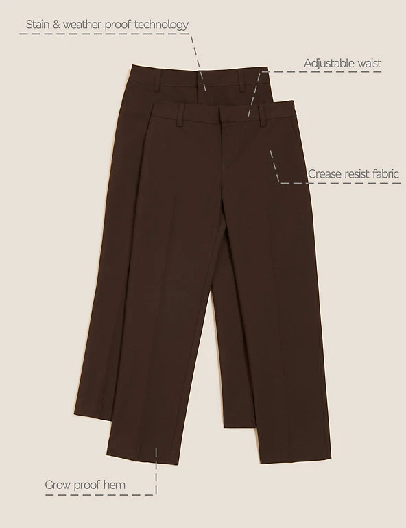 Boys' 2pk Slim Leg School Trousers (2-18 Yrs) M&S Collection Boys' 2pk Slim Leg School Trousers (2-18 Yrs) -Cheap School Uniform Store SD 04 T76 3643 N0 X EC 90