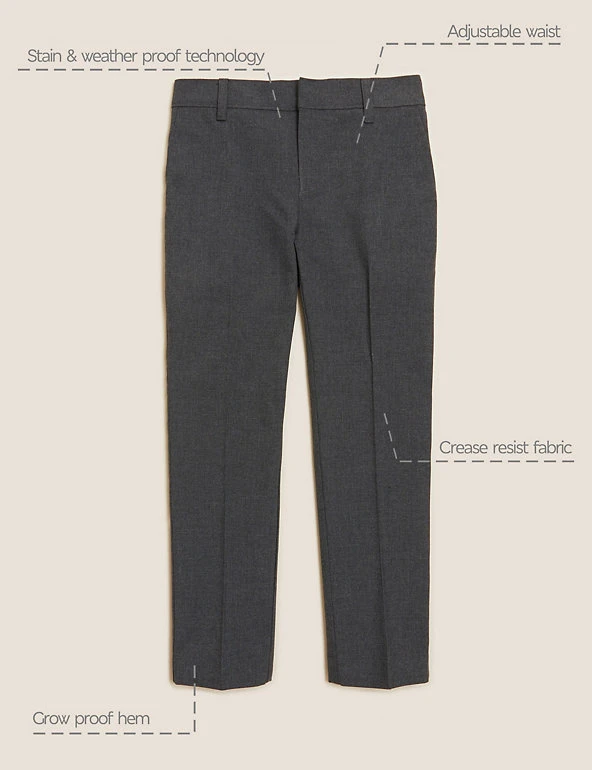 Boys' 2pk Skinny Leg School Trousers (2-18 Yrs) M&S Collection Boys' 2pk Skinny Leg School Trousers (2-18 Yrs) -Cheap School Uniform Store SD 04 T76 3644 T0 X EC 90