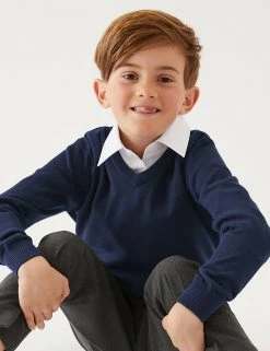 M&S Collection Jumpers 2pk Unisex Pure Cotton School Jumper (3-18 Yrs) -Cheap School Uniform Store SD 04 T76 3919 F0 X EC 3