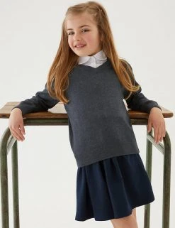 M&S Collection Jumpers 2pk Unisex Pure Cotton School Jumper (3-18 Yrs) -Cheap School Uniform Store SD 04 T76 3919 T0 X EC 1