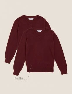M&S Collection Jumpers 2pk Unisex Pure Cotton School Jumper (3-18 Yrs) -Cheap School Uniform Store SD 04 T76 3919 XM X EC 90