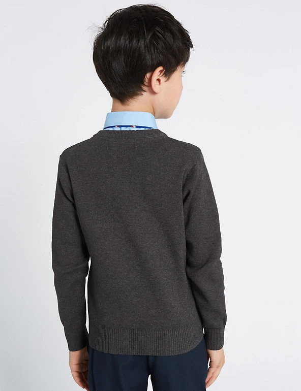 M&S Collection Jumpers Unisex Cotton Rich School Jumper (3-16 Yrs) 13 M&S Collection Jumpers Unisex Cotton Rich School Jumper (3-16 Yrs) - Image 11
